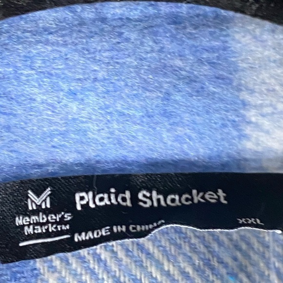 NWT Women’s Baby Blue Plaid Cozy Wool Blend Fall Shacket Size XXL Members Mark - Picture 11 of 11